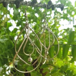 Twisted silver drop earrings